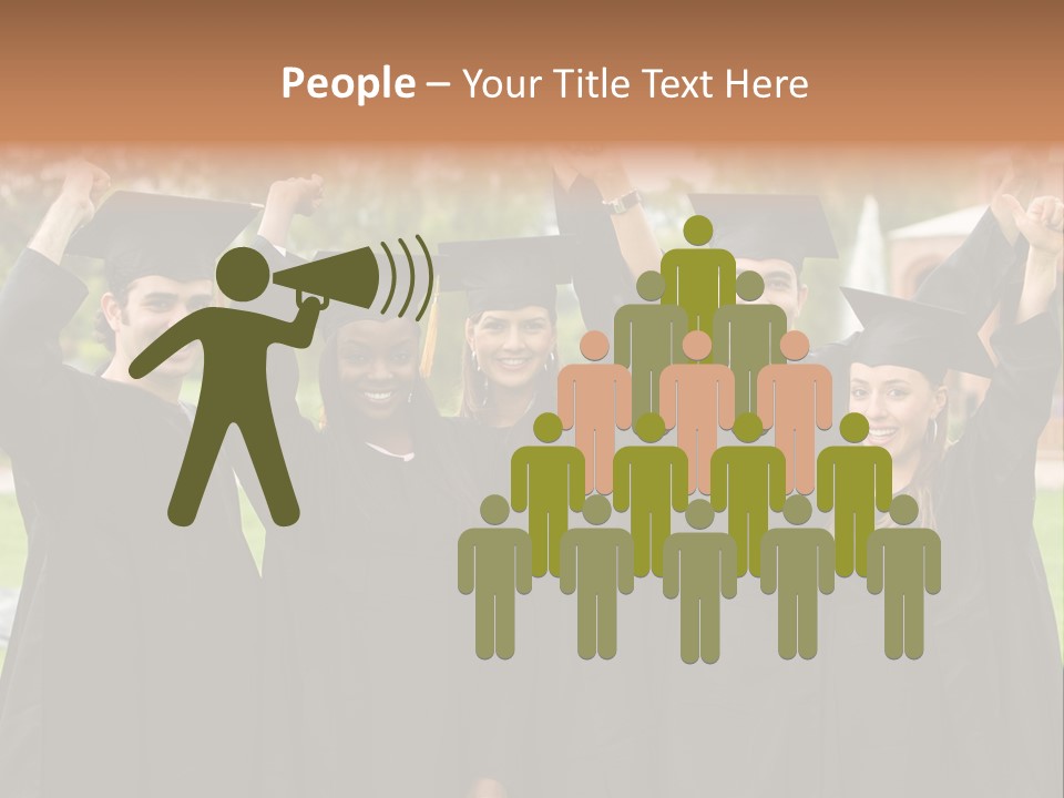 Happy Graduation Student Full Of Success Outdoors PowerPoint Template