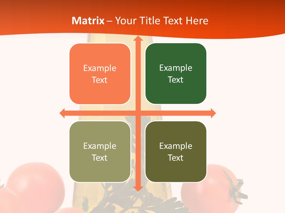 Bottle Of Olive Oil, Tomatoes, And Leaf Of Parsley Ready For Salad PowerPoint Template