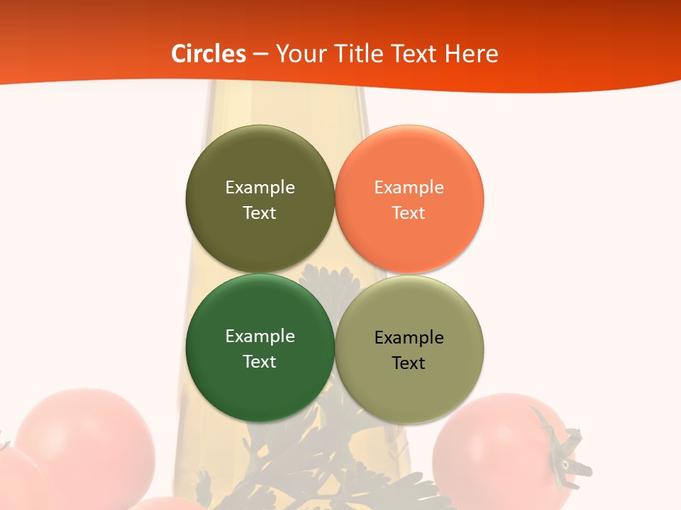 Bottle Of Olive Oil, Tomatoes, And Leaf Of Parsley Ready For Salad PowerPoint Template