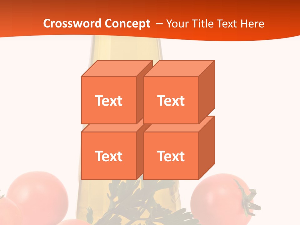 Bottle Of Olive Oil, Tomatoes, And Leaf Of Parsley Ready For Salad PowerPoint Template