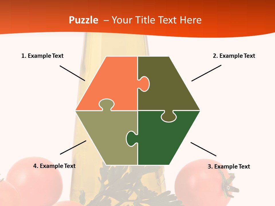Bottle Of Olive Oil, Tomatoes, And Leaf Of Parsley Ready For Salad PowerPoint Template