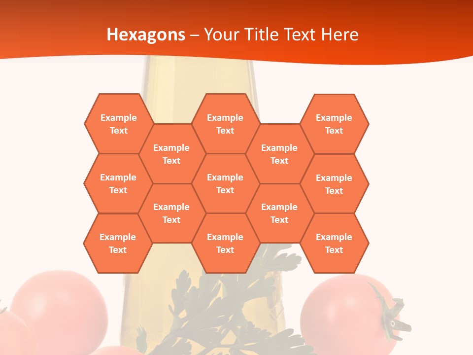 Bottle Of Olive Oil, Tomatoes, And Leaf Of Parsley Ready For Salad PowerPoint Template