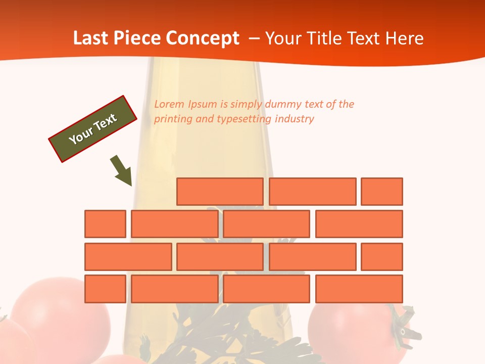 Bottle Of Olive Oil, Tomatoes, And Leaf Of Parsley Ready For Salad PowerPoint Template