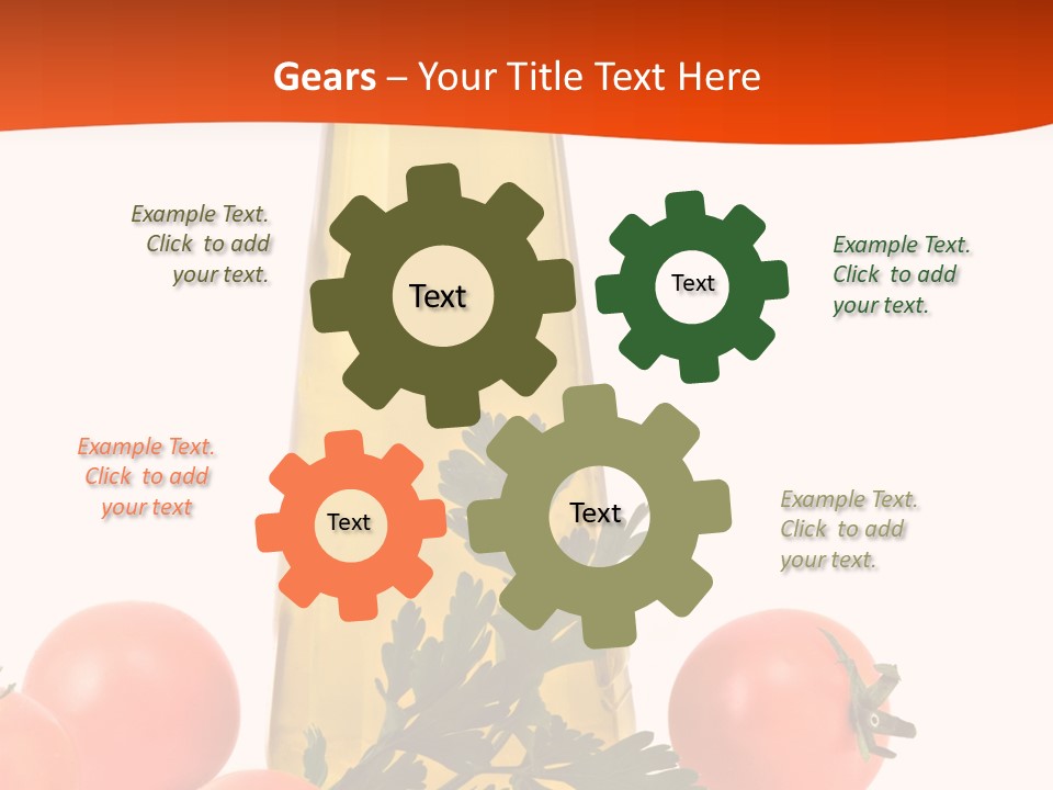 Bottle Of Olive Oil, Tomatoes, And Leaf Of Parsley Ready For Salad PowerPoint Template