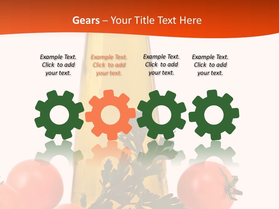 Bottle Of Olive Oil, Tomatoes, And Leaf Of Parsley Ready For Salad PowerPoint Template