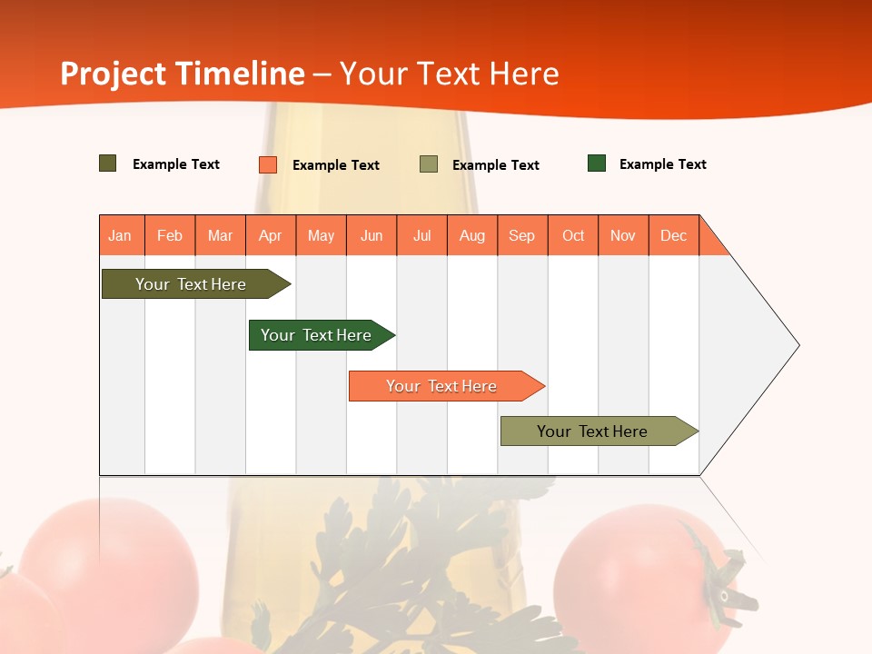 Bottle Of Olive Oil, Tomatoes, And Leaf Of Parsley Ready For Salad PowerPoint Template
