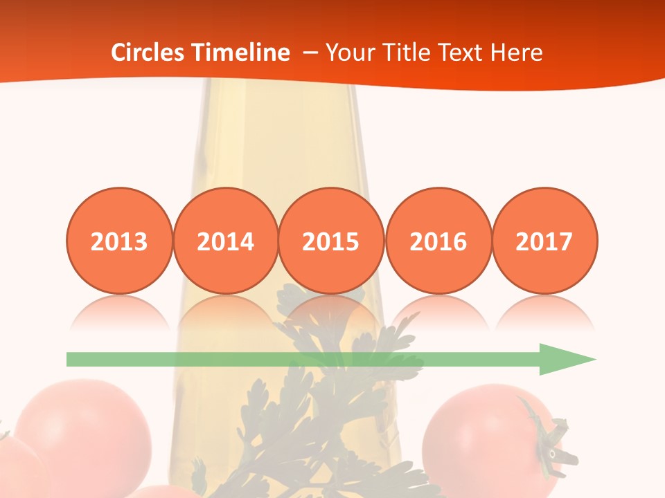 Bottle Of Olive Oil, Tomatoes, And Leaf Of Parsley Ready For Salad PowerPoint Template