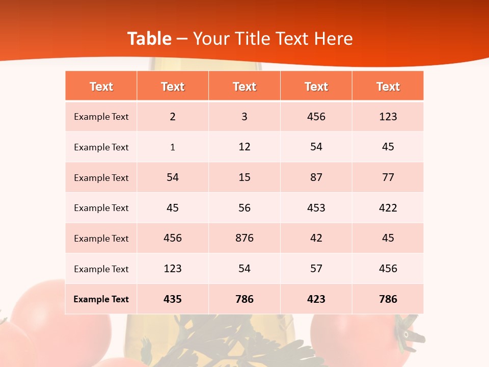 Bottle Of Olive Oil, Tomatoes, And Leaf Of Parsley Ready For Salad PowerPoint Template