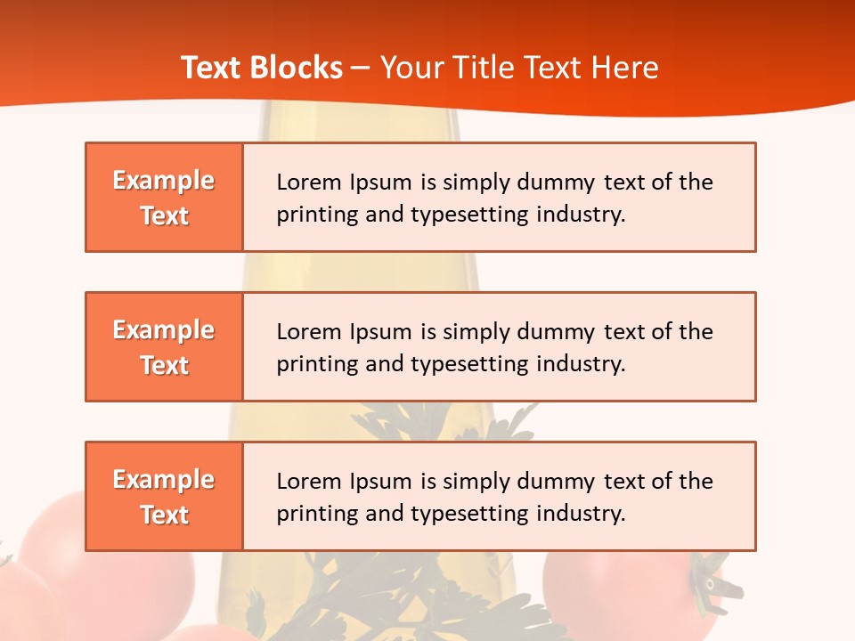 Bottle Of Olive Oil, Tomatoes, And Leaf Of Parsley Ready For Salad PowerPoint Template