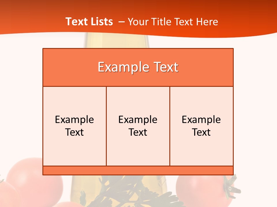 Bottle Of Olive Oil, Tomatoes, And Leaf Of Parsley Ready For Salad PowerPoint Template