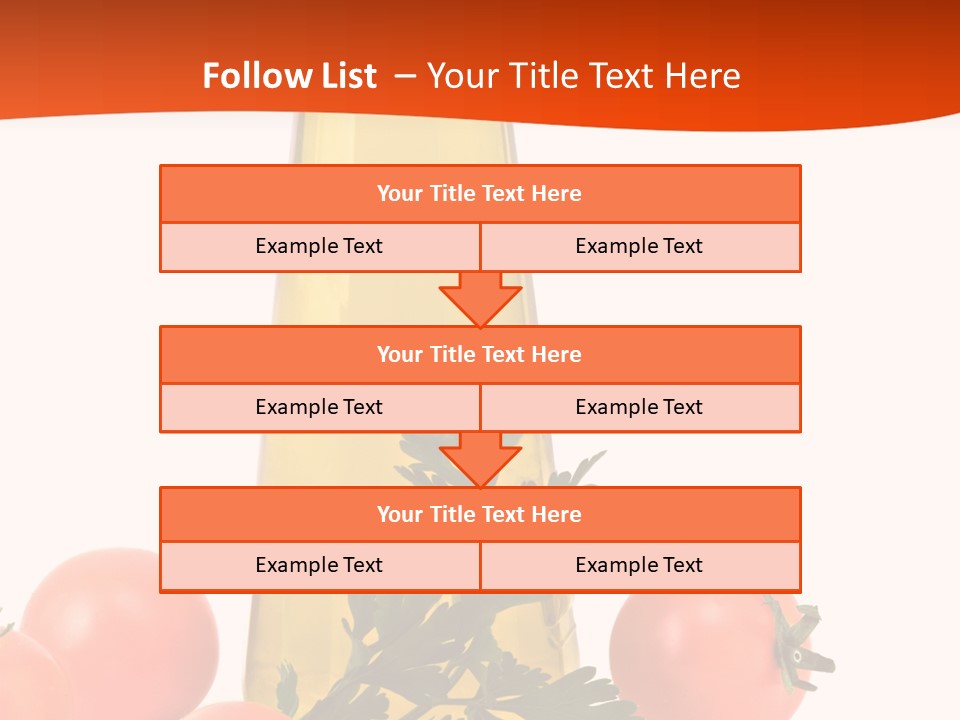 Bottle Of Olive Oil, Tomatoes, And Leaf Of Parsley Ready For Salad PowerPoint Template