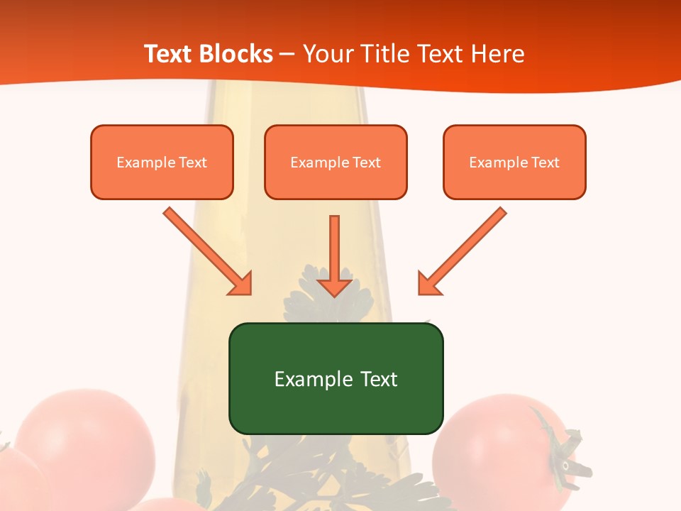 Bottle Of Olive Oil, Tomatoes, And Leaf Of Parsley Ready For Salad PowerPoint Template
