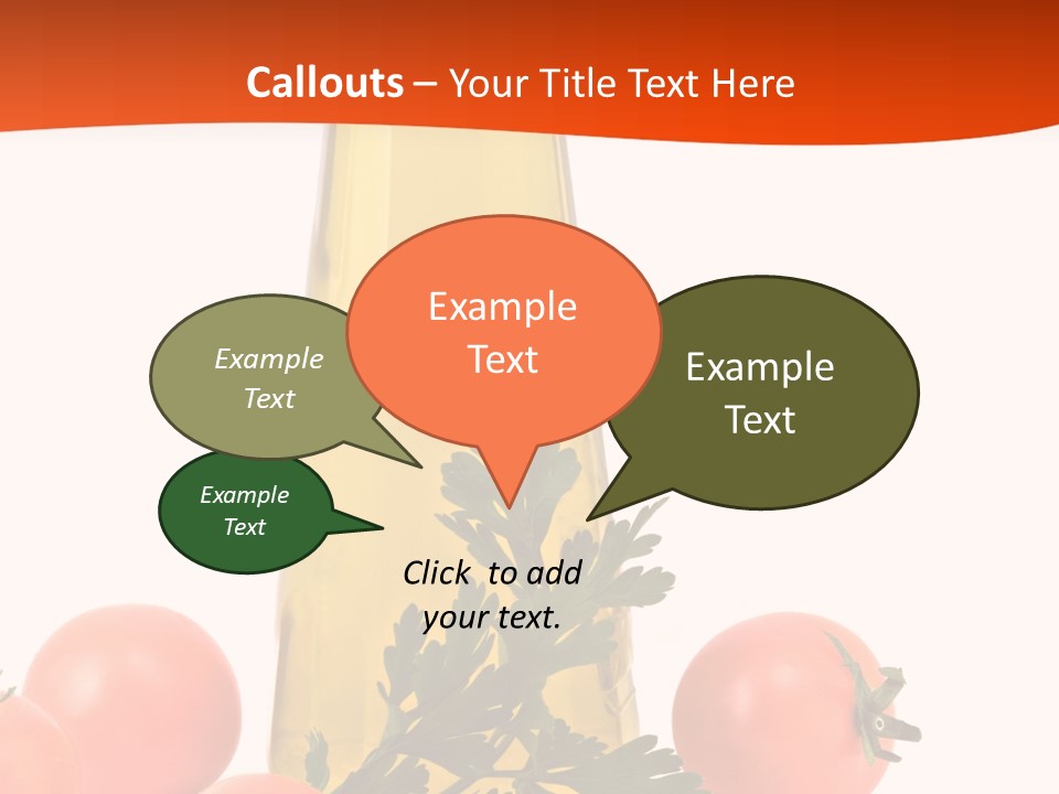 Bottle Of Olive Oil, Tomatoes, And Leaf Of Parsley Ready For Salad PowerPoint Template