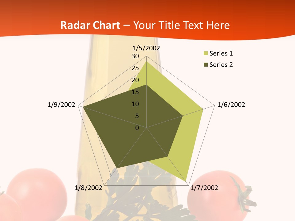 Bottle Of Olive Oil, Tomatoes, And Leaf Of Parsley Ready For Salad PowerPoint Template