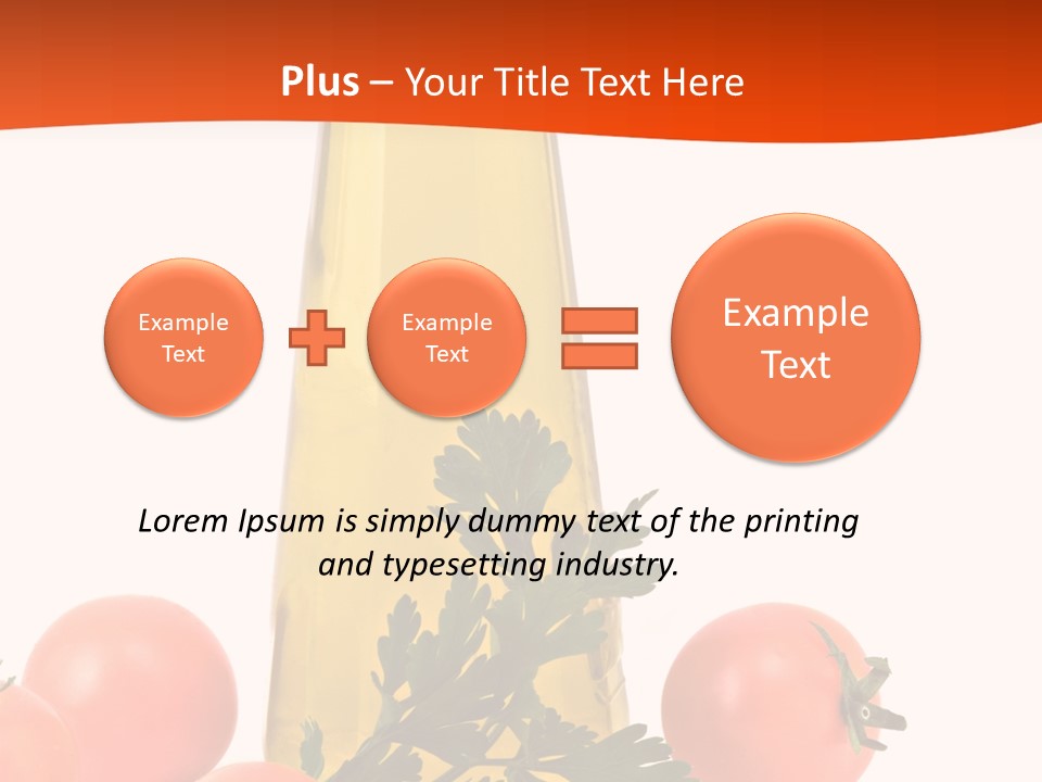 Bottle Of Olive Oil, Tomatoes, And Leaf Of Parsley Ready For Salad PowerPoint Template