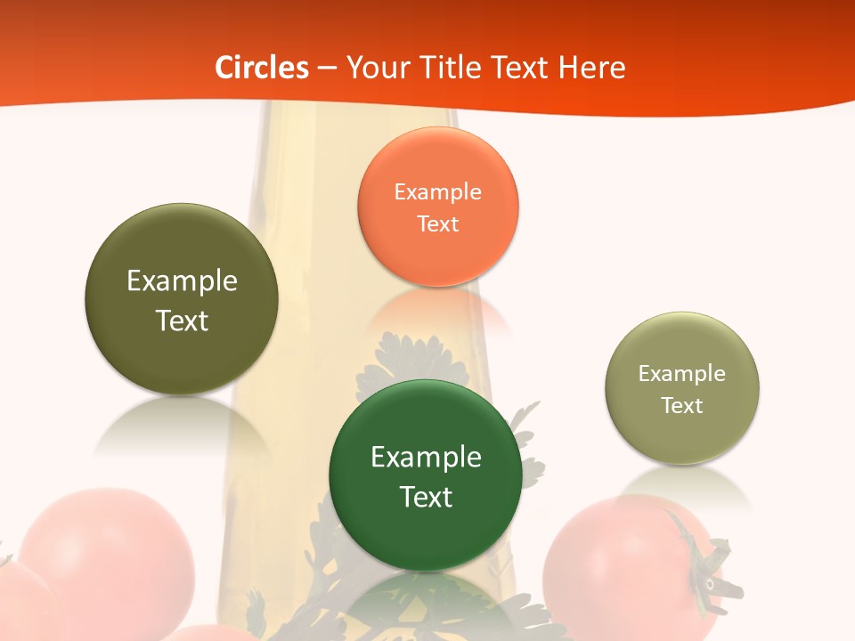 Bottle Of Olive Oil, Tomatoes, And Leaf Of Parsley Ready For Salad PowerPoint Template