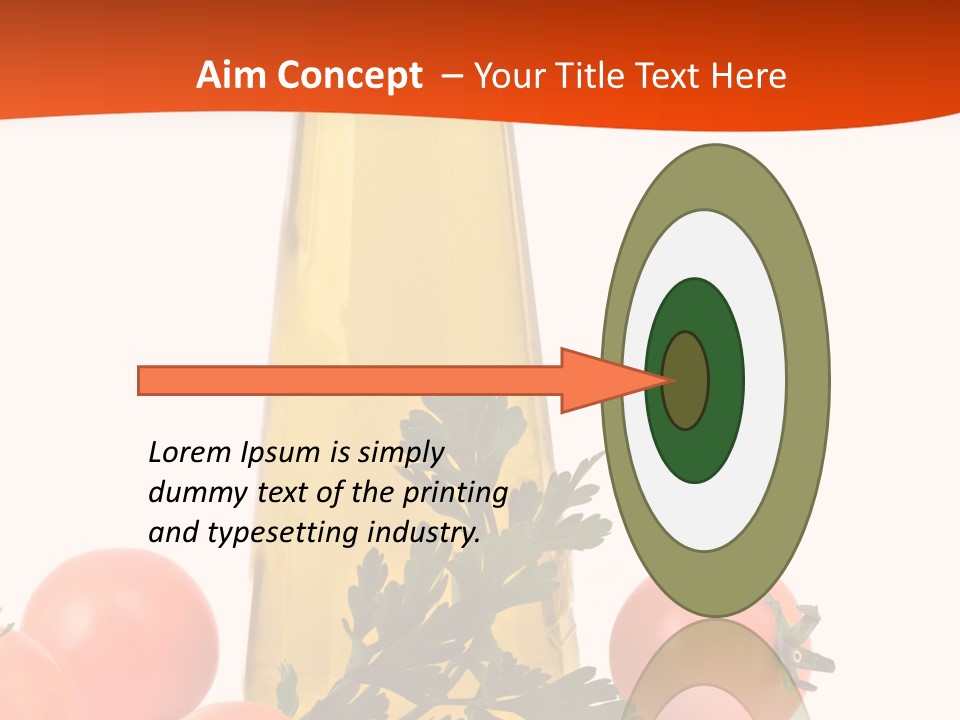 Bottle Of Olive Oil, Tomatoes, And Leaf Of Parsley Ready For Salad PowerPoint Template