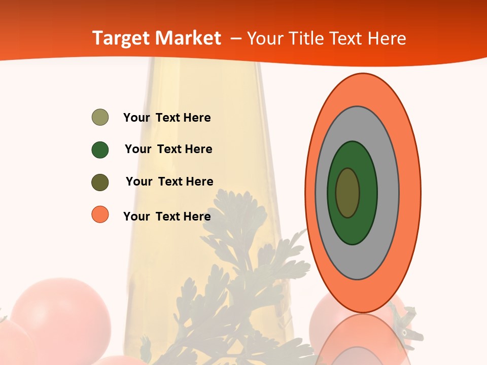 Bottle Of Olive Oil, Tomatoes, And Leaf Of Parsley Ready For Salad PowerPoint Template