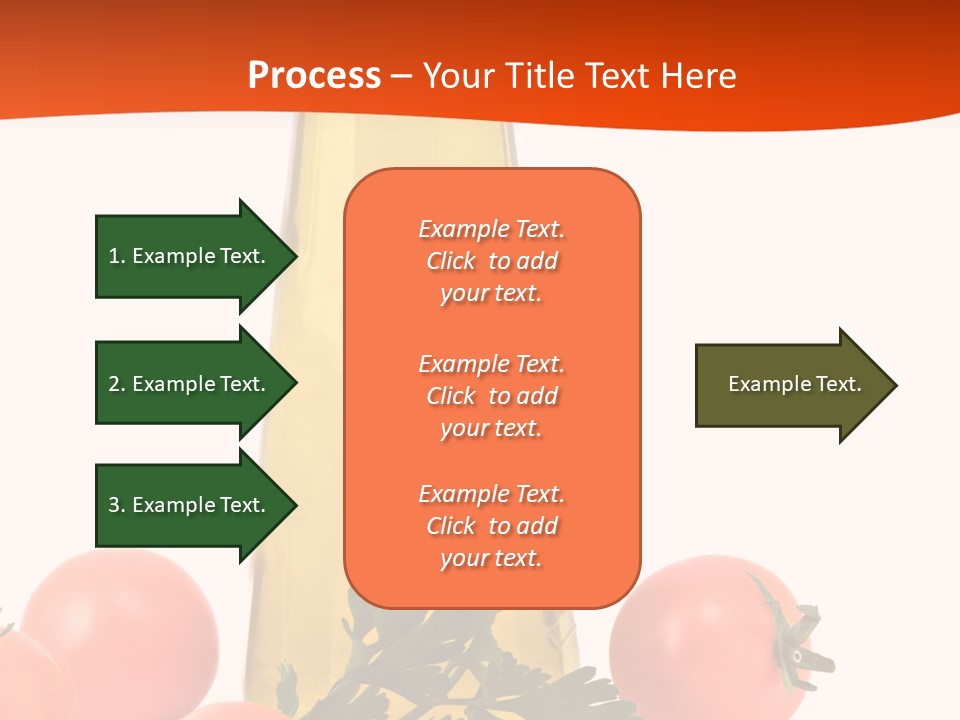 Bottle Of Olive Oil, Tomatoes, And Leaf Of Parsley Ready For Salad PowerPoint Template
