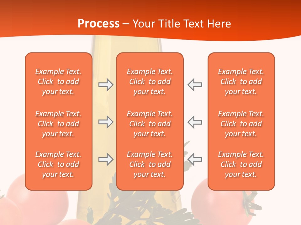 Bottle Of Olive Oil, Tomatoes, And Leaf Of Parsley Ready For Salad PowerPoint Template