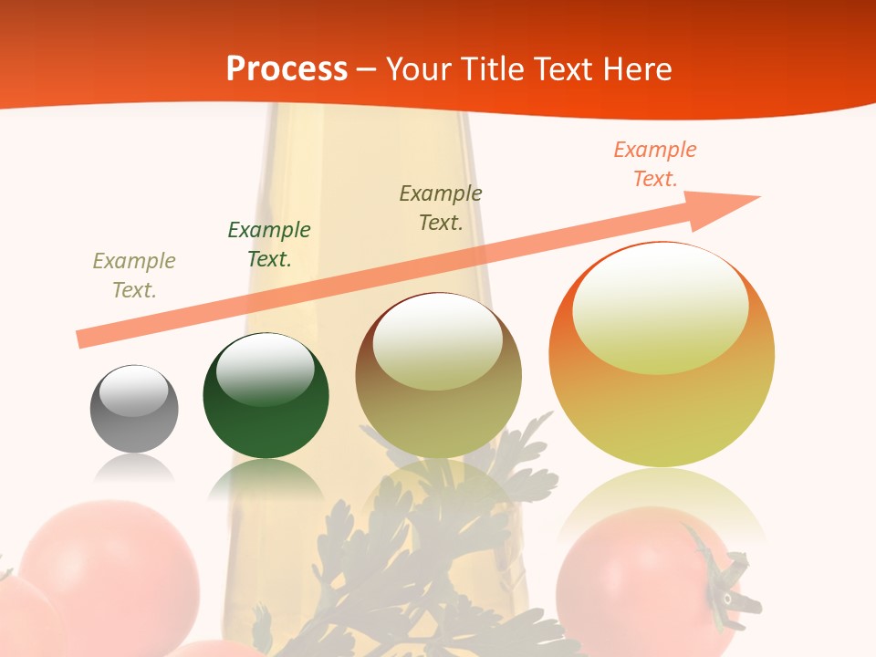 Bottle Of Olive Oil, Tomatoes, And Leaf Of Parsley Ready For Salad PowerPoint Template