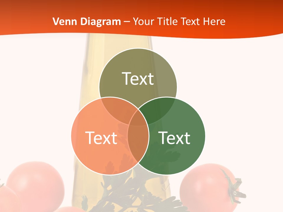 Bottle Of Olive Oil, Tomatoes, And Leaf Of Parsley Ready For Salad PowerPoint Template
