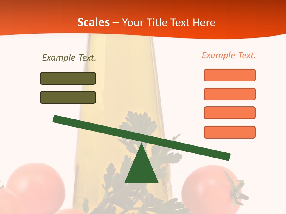 Bottle Of Olive Oil, Tomatoes, And Leaf Of Parsley Ready For Salad PowerPoint Template