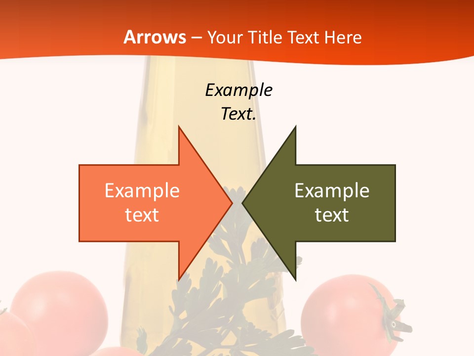 Bottle Of Olive Oil, Tomatoes, And Leaf Of Parsley Ready For Salad PowerPoint Template