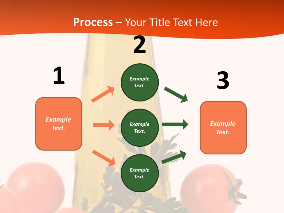 Bottle Of Olive Oil, Tomatoes, And Leaf Of Parsley Ready For Salad PowerPoint Template