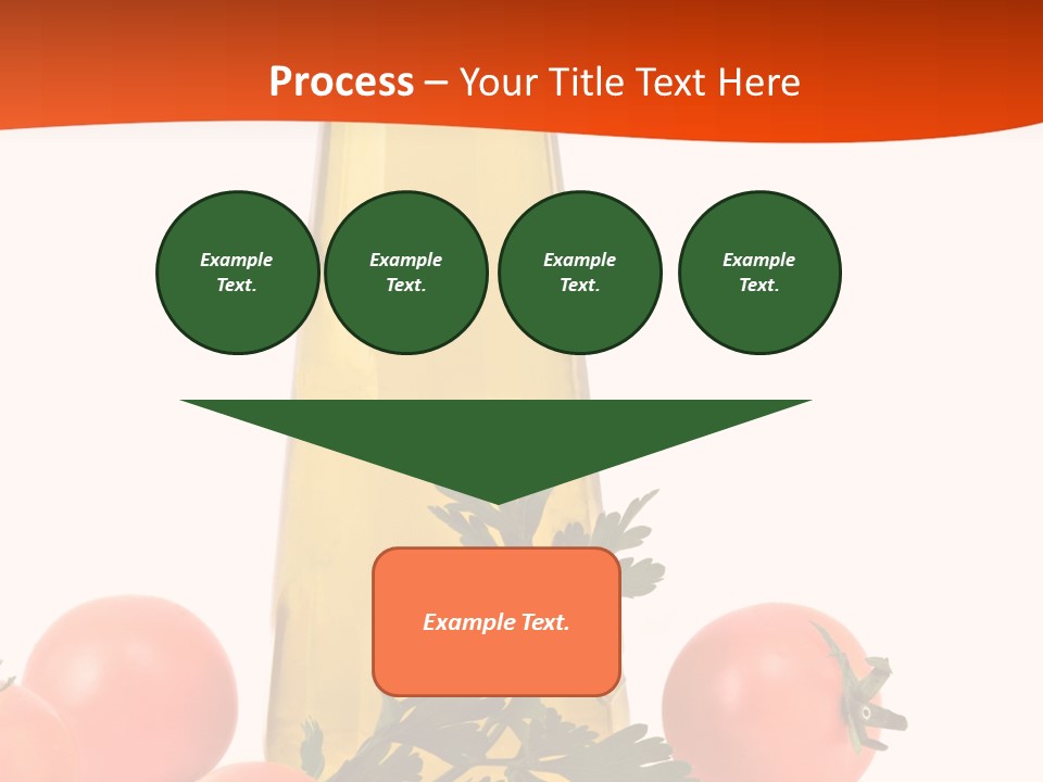 Bottle Of Olive Oil, Tomatoes, And Leaf Of Parsley Ready For Salad PowerPoint Template