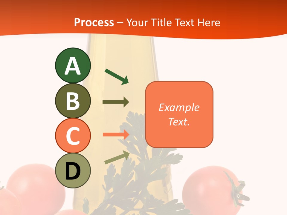 Bottle Of Olive Oil, Tomatoes, And Leaf Of Parsley Ready For Salad PowerPoint Template