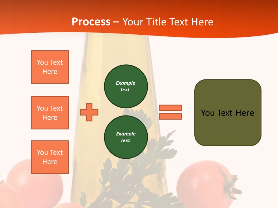 Bottle Of Olive Oil, Tomatoes, And Leaf Of Parsley Ready For Salad PowerPoint Template