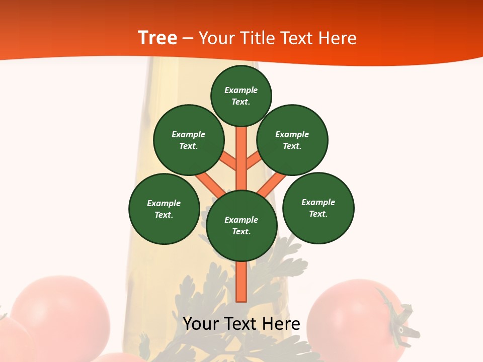 Bottle Of Olive Oil, Tomatoes, And Leaf Of Parsley Ready For Salad PowerPoint Template