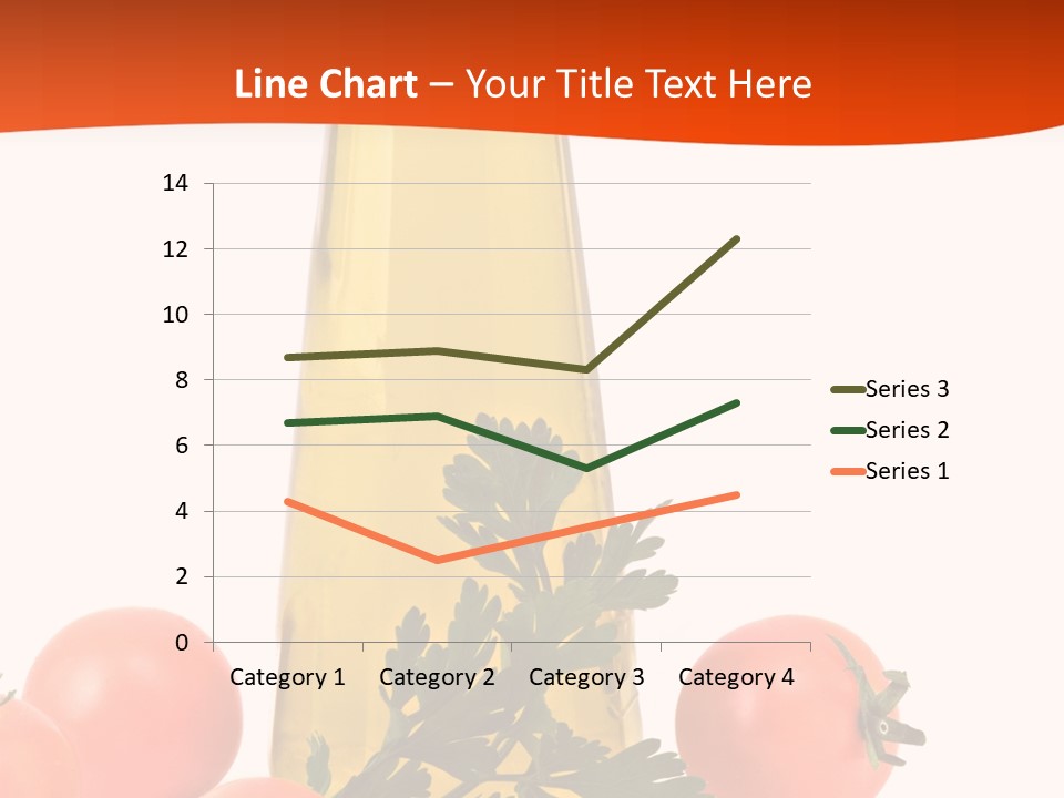Bottle Of Olive Oil, Tomatoes, And Leaf Of Parsley Ready For Salad PowerPoint Template