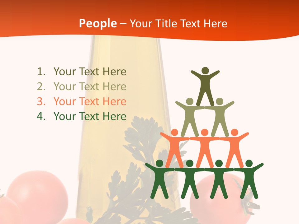 Bottle Of Olive Oil, Tomatoes, And Leaf Of Parsley Ready For Salad PowerPoint Template