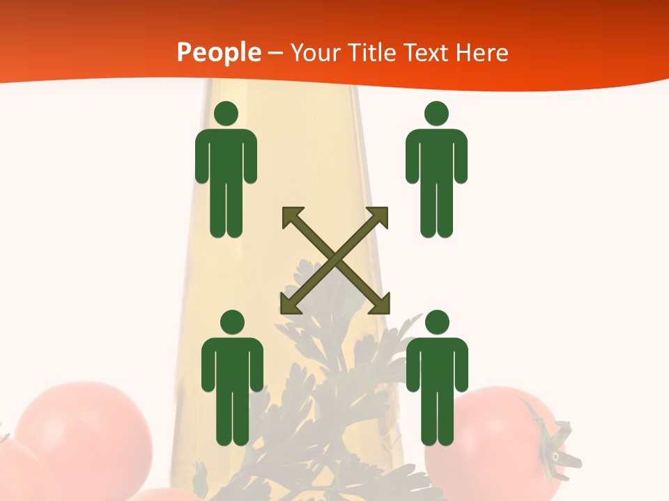 Bottle Of Olive Oil, Tomatoes, And Leaf Of Parsley Ready For Salad PowerPoint Template