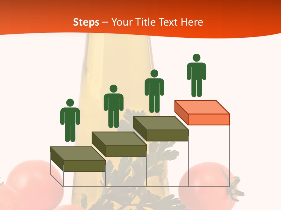 Bottle Of Olive Oil, Tomatoes, And Leaf Of Parsley Ready For Salad PowerPoint Template