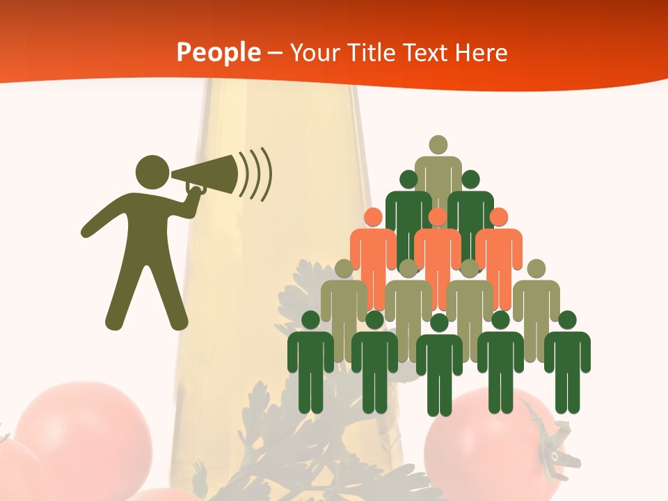 Bottle Of Olive Oil, Tomatoes, And Leaf Of Parsley Ready For Salad PowerPoint Template