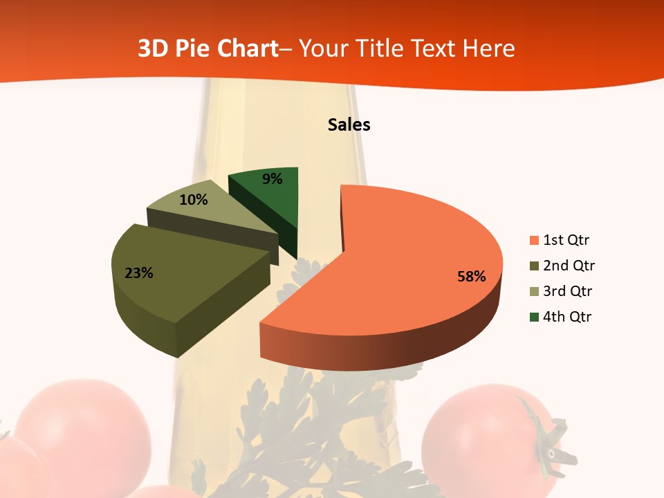 Bottle Of Olive Oil, Tomatoes, And Leaf Of Parsley Ready For Salad PowerPoint Template