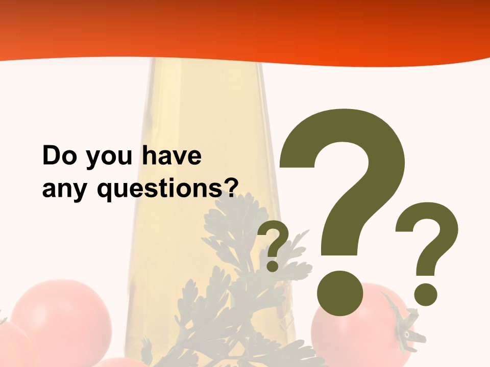 Bottle Of Olive Oil, Tomatoes, And Leaf Of Parsley Ready For Salad PowerPoint Template