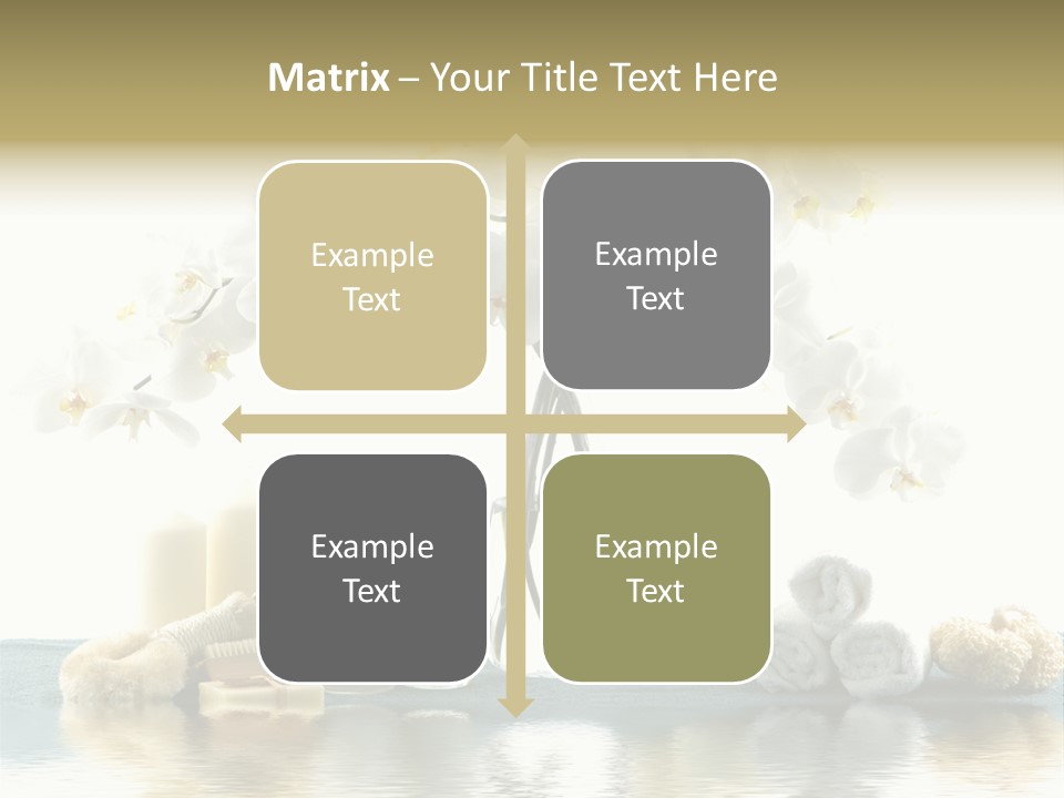 Essential Body Massage Oils In Bottles For Body Care With Reflection PowerPoint Template