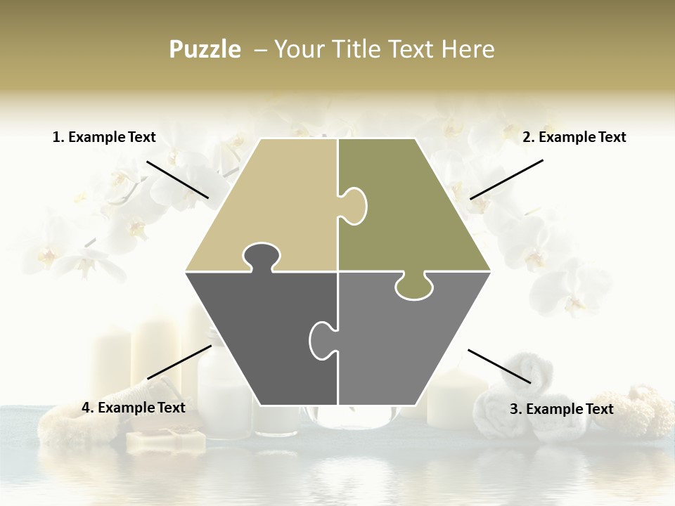 Essential Body Massage Oils In Bottles For Body Care With Reflection PowerPoint Template