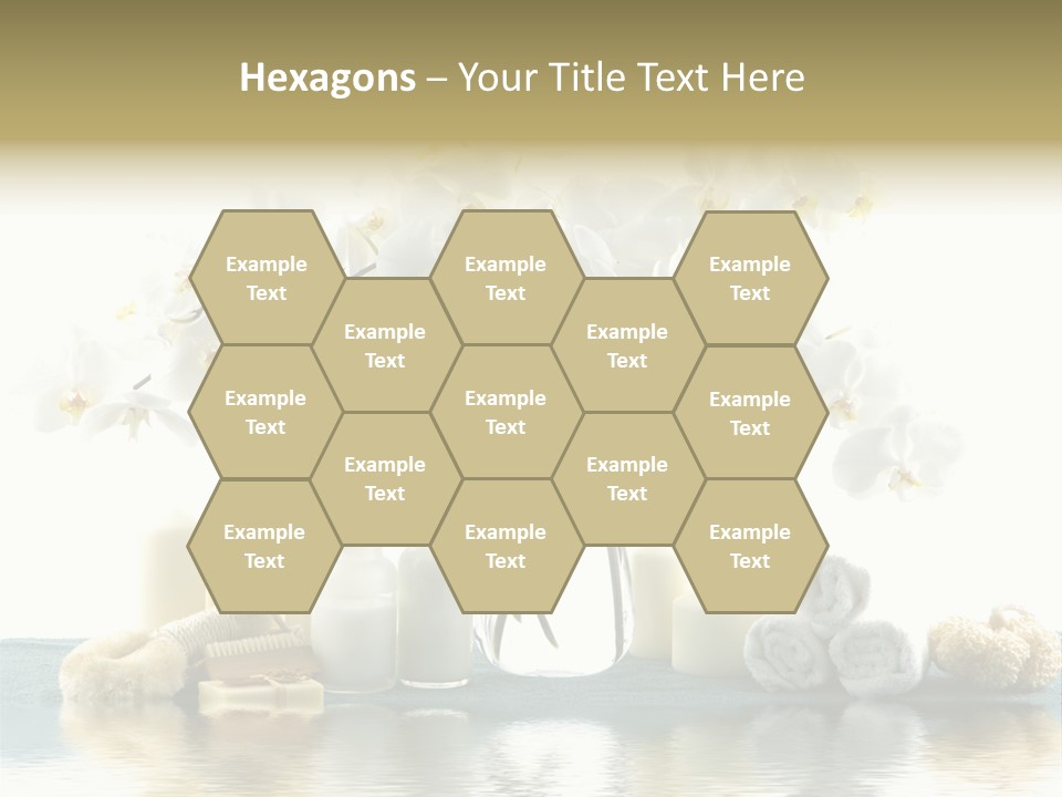 Essential Body Massage Oils In Bottles For Body Care With Reflection PowerPoint Template