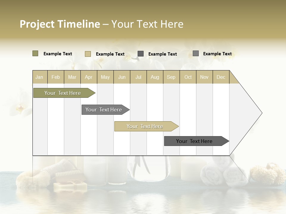 Essential Body Massage Oils In Bottles For Body Care With Reflection PowerPoint Template