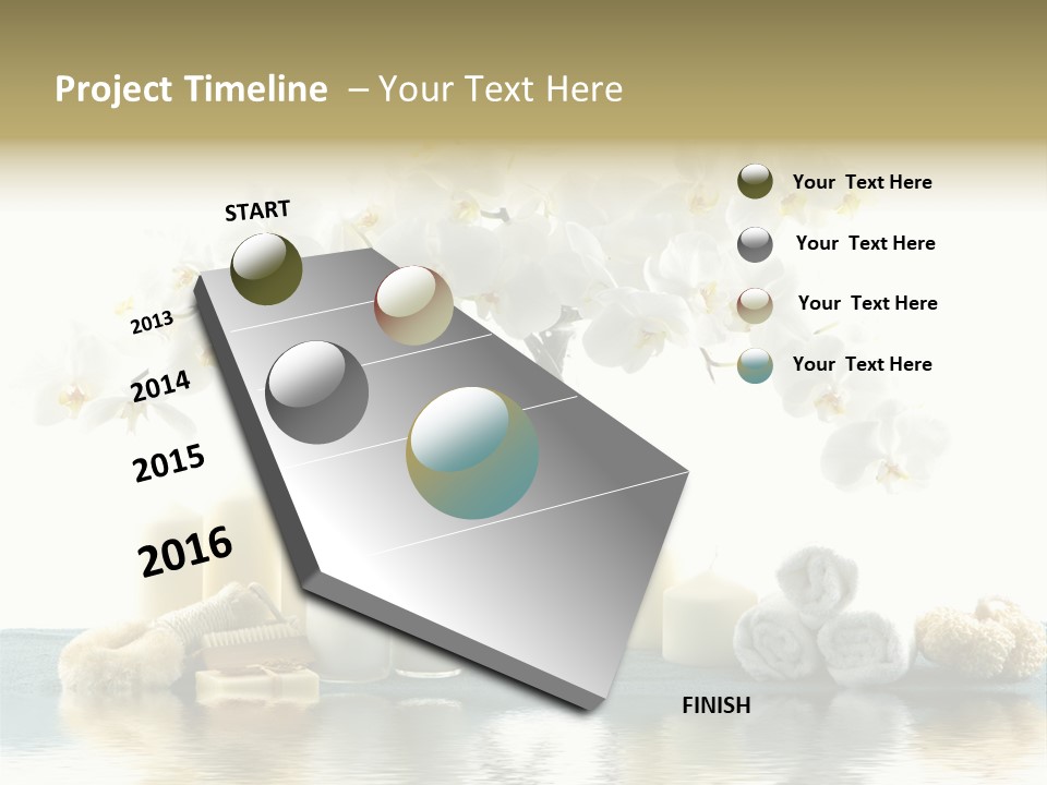 Essential Body Massage Oils In Bottles For Body Care With Reflection PowerPoint Template