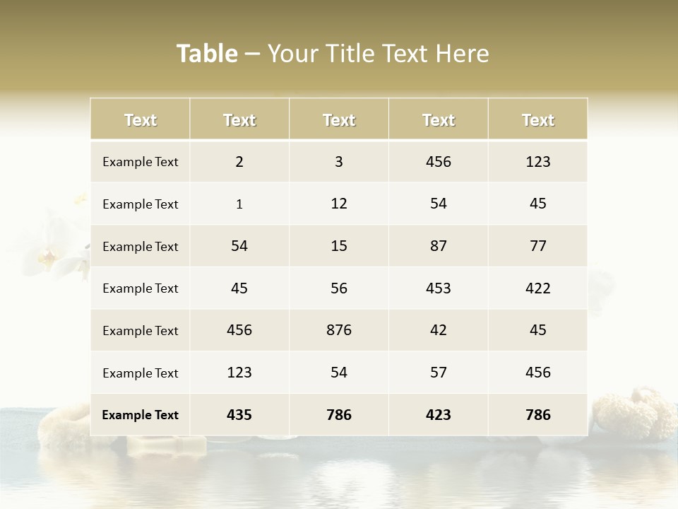 Essential Body Massage Oils In Bottles For Body Care With Reflection PowerPoint Template