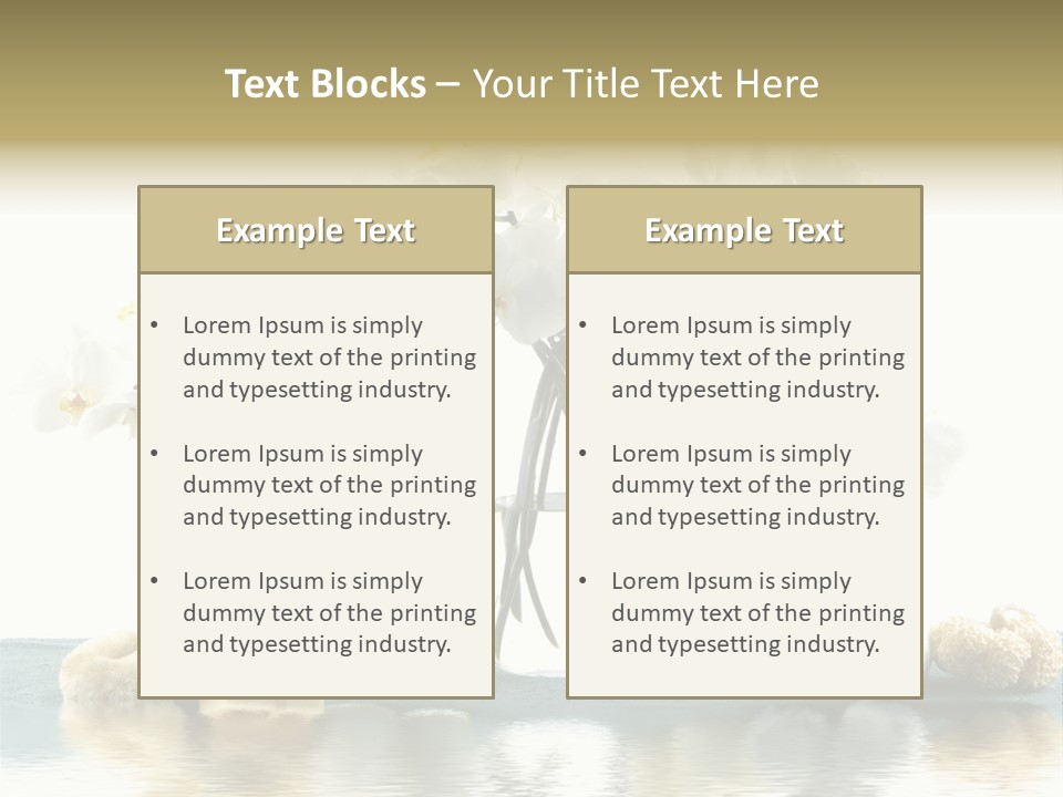 Essential Body Massage Oils In Bottles For Body Care With Reflection PowerPoint Template