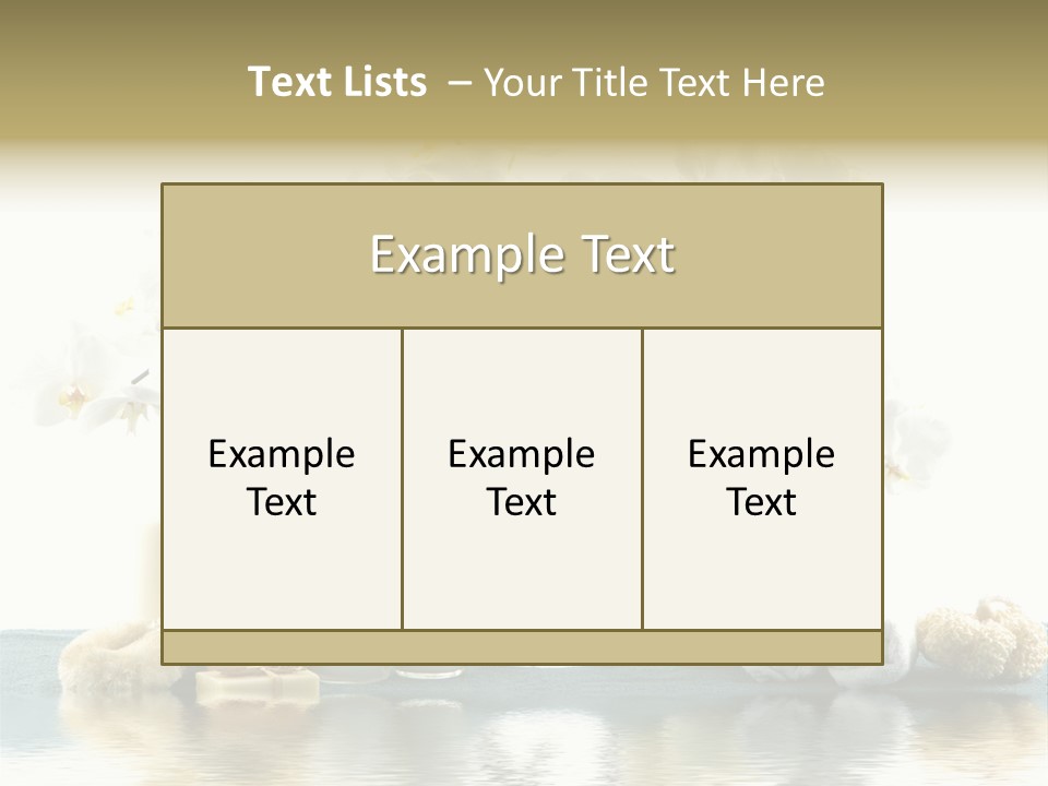 Essential Body Massage Oils In Bottles For Body Care With Reflection PowerPoint Template