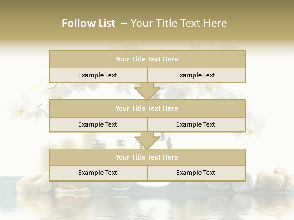 Essential Body Massage Oils In Bottles For Body Care With Reflection PowerPoint Template