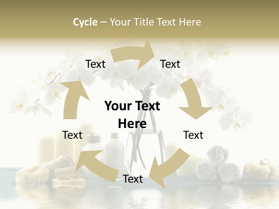 Essential Body Massage Oils In Bottles For Body Care With Reflection PowerPoint Template